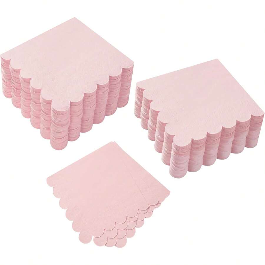 20pcs Simple Pink Floral Napkins, Disposable