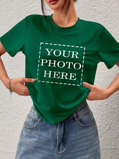 Customized Sports Personalized Gifts, Customized Women's T-Shirts, Add Photos (Selfie/Landscape/Family Portrait/Friends/Couples/Patterns/Pets, Etc.), Design Your Exclusive Personalized Printed T-Shirt As A Gift.