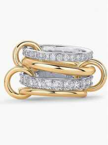 2025 Nieuwe roestvrijstalen 3-ring 4-ring kubieke zirkonia elegante cocktailparty- en vakantiering