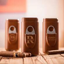 1 szt. Spersonalizowane pudełko na cygara i obcinacz do cygar, najlepszy spersonalizowany prezent na wesele dla mężczyzn, drużbów, ojców, chłopaków