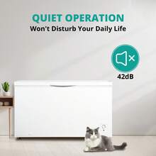 SMAD 14 Cubic Foot Box Freezer With 1 Basket For Deep Freezing, Low Noise, 7-Speed Adjustable Thermostat, Suitable For Garages, Kitchens, Offices, Meat, Houses, Commercial, White - US B Type Plug(110-127V) - View 8