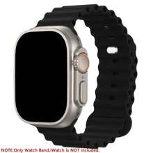 Ocean Silicone Sport Band Compatible With Apple Watch Ultra 2/Ultra Band 49mm 45mm 46mm 44mm 42mm(Series 3) For Men Women, Breathable Soft Waterproof Strap For Apple Watch Ultra 2, Apple Watch Ultra Series SE 10/9/8/7/6/5/4/3/2/1