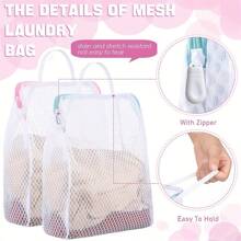 2 pezzi/set Sacchetti per bucato quadrati e resistenti realizzati in rete di poliestere a nido d'ape con chiusura lampo e manici, perfetti per calze, biancheria intima e capi da viaggio, ideali per la stagione della laurea e del ritorno a scuola, ma ottimi anche per l'estate.