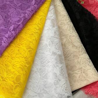 1 件玫瑰花蕾丝面料，优雅简约风格，适合手工 DIY 配饰、礼品包装、摄影背景、婚礼装饰