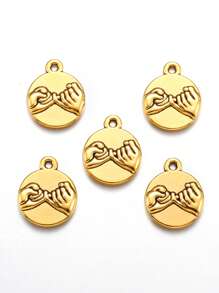10 pièces/set Accessoires de bijouterie DIY Boucle ronde en alliage de zinc, pendentif mini rétro en alliage