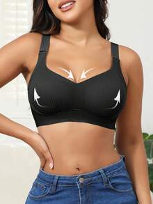 4PCS EssElegance Push-Up Seamless Bra Set - Adjustable Straps & Wire-Free Support For Daily Wear, Ultra-Soft Breathable Fabric Fall Clothes For Women - 彩色 - 查看 2