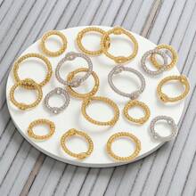 10pcs304 Stainless Steel Simple Double Holes Twist Ring Link Ring Beading Can Wear Beads Pendant DIY Bracelet Necklace Jewelry Making Supplies