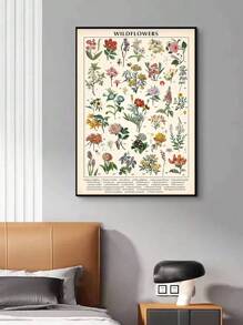 1pc Flower Print Unframed Painting,Wall Art,Canvas,Poster Gifts Birthday Graduation