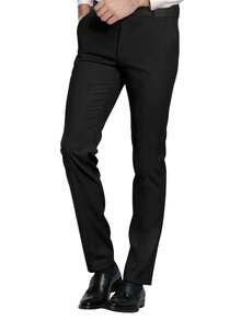 3pcs Men's Fashion Solid Color Slim Fit Stretchy Business Suit Set, Includes Blazer, Waistcoat, Pants For Work/Formal Wear