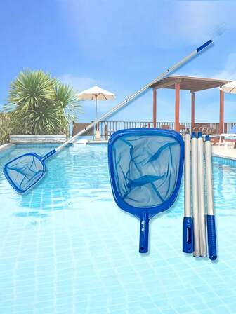 Swimming Pool Skimmer Net Set With 3-Section Telescoping Aluminum Pole, 17-35 Adjustable Length - Fine Mesh Deep Bag Leaf Catcher Cleaner For Pool Maintenance,It Is Suitable For Home Courtyard Swimming Pools, Sports And Outdoor Activities, As Well As Autumn And Summer Supplies
