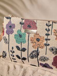 Tropiscape New Arrival Straw Women's Handbag, Versatile Wholesale Small Shoulder Crossbody Sweet Square Bag, Spring/Summer Vacay Vibes Vacation Relax Beach Autumn Winter Gifts - Multicolor - View 3