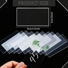 50 PIEZAS Tarjetas de lugar de acrílico transparente, tarjetas de nombre de acrílico, tarjetas de número de mesa de acrílico, placas de nombre de acrílico en blanco, tarjetas de asignación de asientos de acrílico, señal para boda, decoración de mesa DIY, fiesta (estilo rectangular)