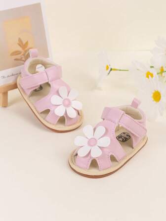 Summer Infant Floral Printed Non-Slip Jelly Sandals, Sweet & Cute