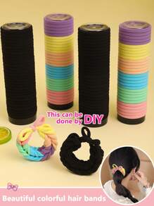 100/200 buc culori asortate drăguțe elastice de păr mari, potrivite pentru femei la modă, cravate de păr DIY, accesorii de păr elegante pentru femei, elastice de păr pentru coadă de cal, frânghie de păr