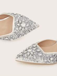 2025 Women's Elegant Rhinestone Pointed Toe High Heel Pumps, Spring/Summer,Elegant,Kitten Heels,Party Outfits