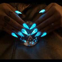 Dofuny 12Pcs Fluorescent Phosphor Nail Pigment - Neon Loose Powder For DIY Manicure & Eyeshadow Cosmetic Matte Spangle Shimmer Eye Shadow Dust Nails - Multicolor - View 7