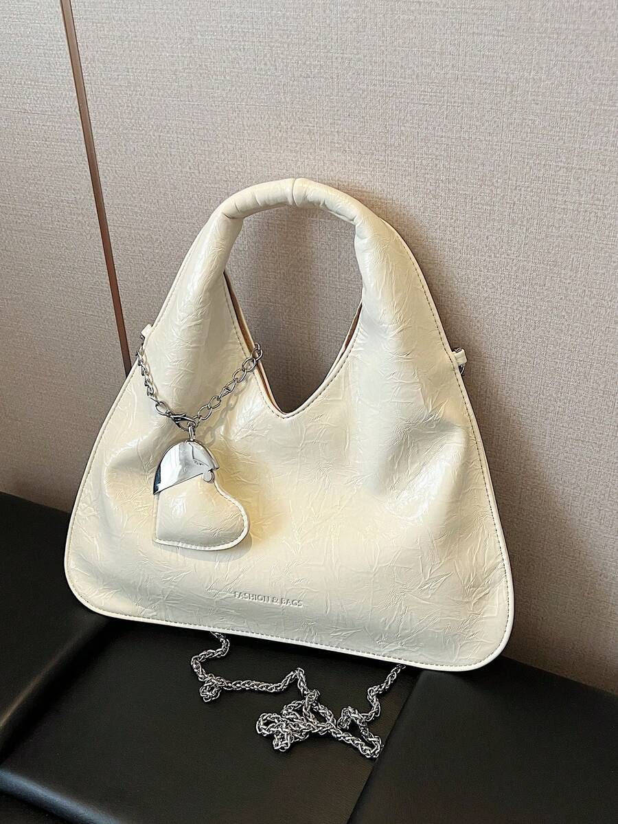New Summer Versatile Women Handbag, Simple Versatile Chain Shoulder Crossbody Bag - White - View 1