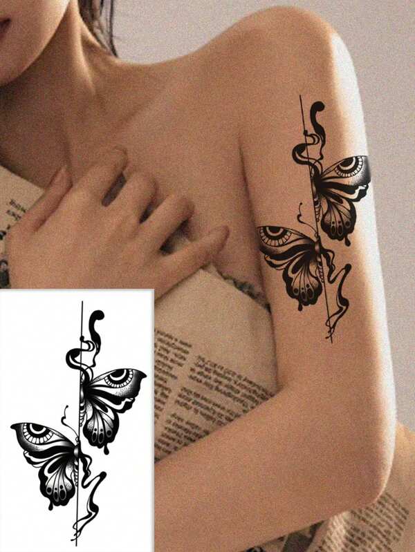 1 adesivo de tatuagem temporária de flor, tatuagem falsa floral à prova d'água para cintura, abdômen, braços, peito, dura de 2 a 5 dias, cobre cicatrizes, adequado para braços, ombros, pernas, cintura, coxas, dedos, para homens, mulheres e meninas, decoração de festa diária, maquiagem, presente
