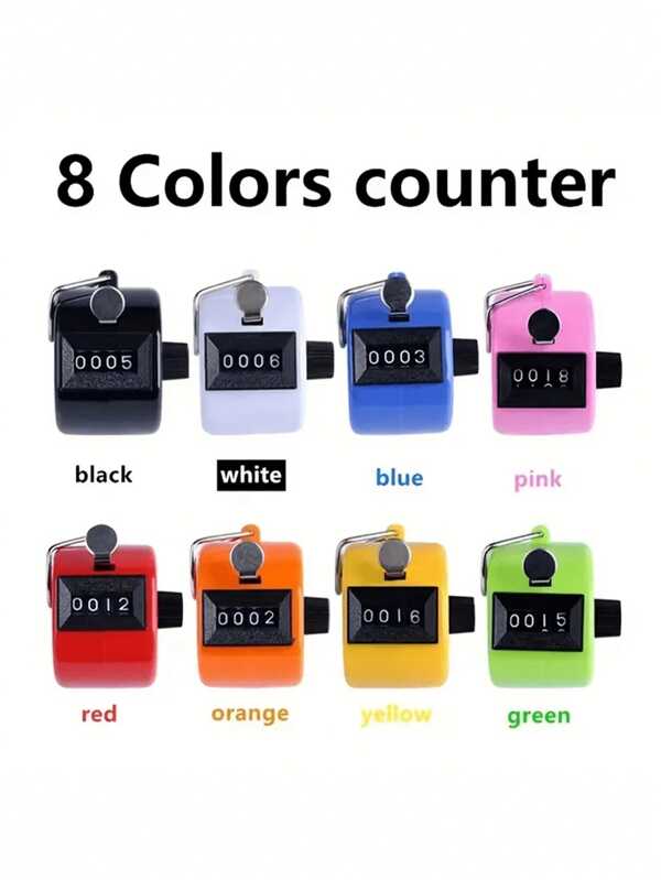 1pc 4-Digit Colorful Mechanical Counter, Plastic Manual Counter For Various Counting Applications Like Sports, People Counting, And More Scenarios