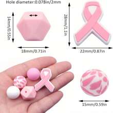 15/25/40 piezas Cuentas redondas de silicona de punto focal Serie rosa mixta para mujeres DIY Collar hecho a mano Lápiz de plástico Llavero con cuentas Cadena de bolso Correa de teléfono Pulsera Suministros de joyería Cuentas