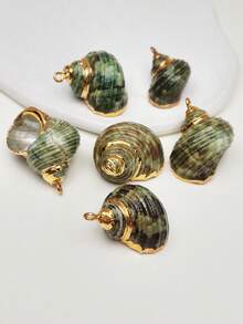 3pcs Beach Vacation Natural Seashell, Conch, Clam Pendant, Bohemian Style Natural Shell Pendant, DIY Jewelry Making And Decorative Hanging Accessory, Suitable For Necklace, Earring, Bracelet, Anklet, Bag Charm, Key Chain - Random Mix - View 7