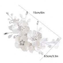 Peineta de boda con perlas hecha a mano, accesorios de color plata para decoración de vestido de novia