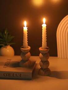 2入組北歐風格螺旋燭台套裝，簡約精致的桌面裝飾品，高低差異設計，時尚潮流，高端外觀 - 彩色 - 查看 5