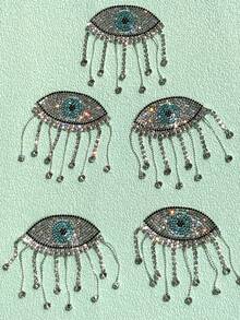 1/2/3/5 Pieces Of Optional Rhinestone Fringe Eye Patches, Stickers, Ironing And Pressing, DIY Clothing Decorations, Suitable For Wedding Dresses, Dresses, Jackets, Jeans, T-Shirts, Backpacks, Shoes, Hats, And Home Decor, Handmade Shiny Rhinestones, Can Be Ironed/Sewn - Multicolor - View 16