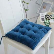 1PC Autumn And Winter Solid Color Plush Cushion, Can Also Be Used As A Cushion, With Fixed Rope, Suitable For Computer Office, Driving And People Who Need To Sit For A Long Time Room Decor Aesthetic Room Decor Home Decor Living Room Decor Chair Office Chair Chair Cushion Seat Cushion Back To School School Supplies