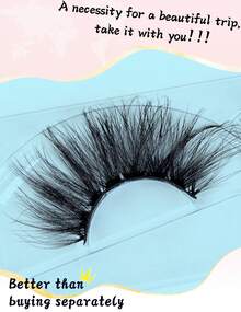 3Boxes,7 Pairs Extension Thick Long Reusable Extended Makeup Lashes 5D Faux Mink False Eyelashes, Multi-Layered Curly & Fluffy, Soft & Voluminous Drama Messy Mink Lashes, 11-25mm Ultra Long & Dense, Suitable For Beginners, Comfortable & Versatile For Holidays & Parties - 濃密款 - 查看 5