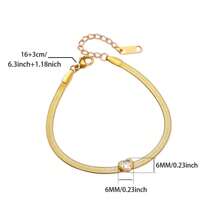 1 Peça Elegante Pulseira de Corrente de Cobra com Coração de Zircônia para Mulheres, Pulseira de Aço Inoxidável À Prova d'Água, Joias, Presentes de Aniversário e Casamento