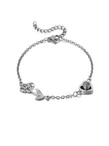 Pulsera personalizada de acero inoxidable con foto y flor de nacimiento cortada con láser, proyección de foto, un regalo único e ideal para ella, esposa, madre, abuelos para aniversarios, conmemoraciones, cumpleaños, uso diario, Día de la Madre, Día de San Valentín, Navidad, Año Nuevo