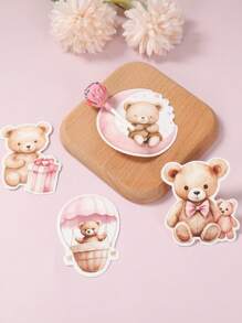 48 piezas Tarjetas de decoración de chupete con diseño de osito rosa, tarjetas de chupete con diseño de oso, nube y luna, decoraciones de mesa para revelación de género, suministros de fiesta de cumpleaños, decoraciones de baby shower, suministros de envoltura de chupete para bodas, decoraciones de fiesta temática, suministros de decoración de mesa de fiesta, decoraciones de oso rosa, regalos de cumpleaños, recuerdos de fiesta