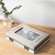 Triple Hinged 3 Picture Frame 4X6 Distressed Wooden Photo Frame For Tabletop Display Picture College Frame Holiday Christmas Home Decor - Trifold 4X6 - View 6