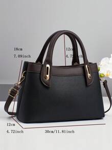Women's Fashion Tote Handbag, New Arrival European And American Style Ladies One Shoulder Messenger Bag For Travel, Shopping, Daily Use. Patchwork Design, Casual Chic, Spacious And Versatile, Can Be Worn As Shoulder Or Crossbody Bag