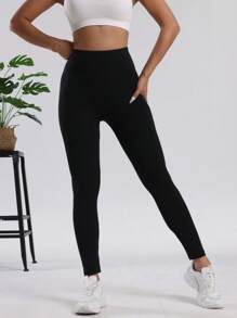 Solid Color Hollow Out High Waisted Women's Slim Fit Lifting Yoga Pants