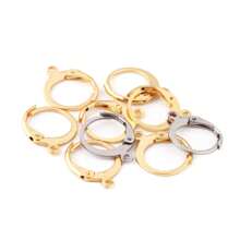 20pcs Allergy Resistant Earring Hooks Stainless Steel Lever Earring Round Hook Ear Wire With Open Loop For Earring Design Jewelry Making