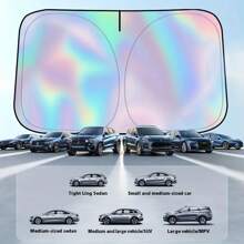 Car Windshield Sunshade, Summer Heat Insulation Sunshade Front Window Can Be Folded Sunshade-UV Protection And In-Car Cooling, Suitable For Most Vehicles