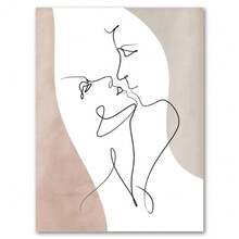 1pc Heart Hands Line Girl Boy Abstract Nordic Posters Wall Art Canvas Painting Pictures For Living Room Decoration Optional Frame ,Wall Art With Frame - Multicolor - View 22