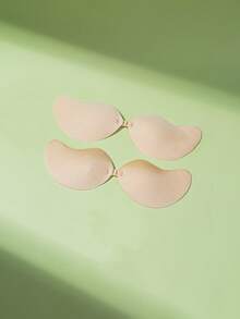 2pairs Strapless Adhesive Bra Silicone Breast Petals, Sexy Push-Up Invisible Brassiere For Women, Suitable For Spaghetti Strap Dress & Wedding Gown, Add More Volume To Small Busts With Mango-Shaped Cups - Apricot - View 4