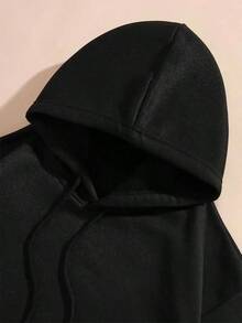 STYLISH PANDA Sweatshirt Jacket Kangaroo Blouse - 黑色 - 查看 4