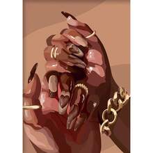 1pc Unframed/Framed Wall Art Poster, Popular Modern Canvas Poster Art Print, Wall Art, Braided Hair, African American Bedroom Home Decor - Multicolor - View 48