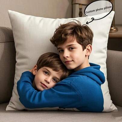 1pc Custom Personal Photo Printed Pillowcase, Customized Pillowcase For Bedroom, Living Room, Pillow, Gifts, Home Photo Pad, Create Your Own Personal Photo Pillowcase