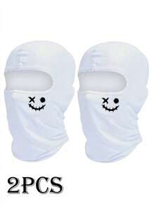 Musion 1pc Halloween Smile Face Print Ski Mask Balaclava Face Mask For Men Women UV Protection Windproof Scarf For Snowboard Motorcycle Skull Skeleton