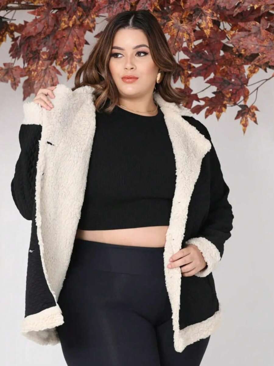 Plus Size Coats - Negro - Ver 1