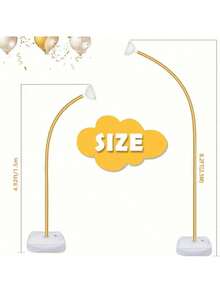 1/2pcs Gold Balloon Arch Stand Kit, Free Bending Shape Balloon Column Stand With Base, Half Arch Balloon Stand For Floor, Ideal For Wedding Birthday Valentines Decorations - Multicolor - View 11