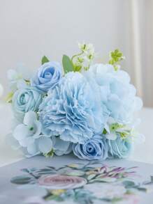 1/3PCS Artificial Roses Flowers Bouquet Silk Hydrangea Wedding Decoration, Home, Dining Room, Bedroom, Vase Decoration, Holiday Birthday Party Accessories, Wedding Scene Scenery Decoration, Flowers, Valentine's Day Gifts, New Year DIY Materials