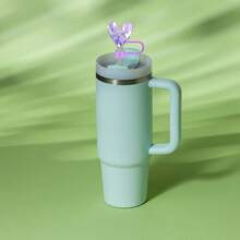 1pc Silicone Heart Shaped Straw Cover, 10mm Diameter Reusable Dust-Proof Straw Cap, Fit For Spill-Proof Cups, Great Mother's Day Gift, Back To School Supplies - Multicolor - View 4