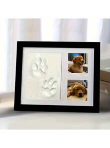1pc DIY Pet Paw Print Photo Frame, Dog, Cat And Pet Paw Print Souvenir Kits And Picture Frame Souvenirs Paw Print Clay Molds, Pet Paw Pattern Memorial Set Gift