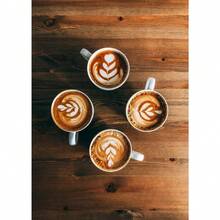 可选框架可爱咖啡杯帆布画北欧拿铁海报和印刷品墙壁艺术画适用于咖啡馆家居装饰餐厅厨房绘画可重复使用框架，带框架厨房装饰的墙壁艺术 - 彩色 - 查看 122